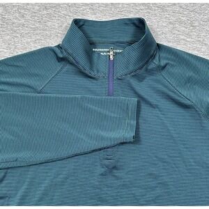 Holderness & Bourne Pullover Mens Medium Blue Green Reid Stretch 1/4 Zip Golf